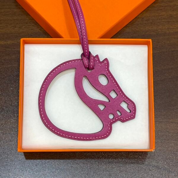 187 Factory Bag Charm Images Rose Purple Swift Leather Paddock Cheval Charm