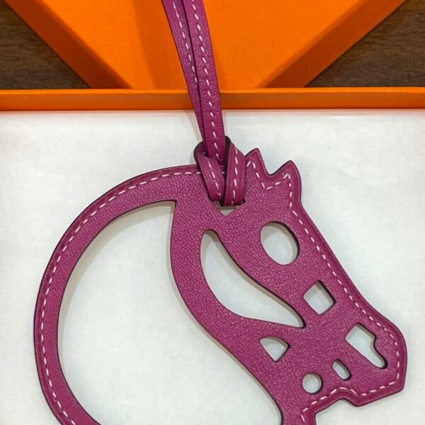 187 Factory Bag Charm Images Rose Purple Swift Leather Paddock Cheval Charm