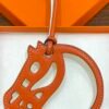 187 Factory Bag Charm Images Swift Leather Orange & Craie Paddock Cheval Charm