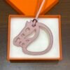 Handmade 187 Factory Paddock Cheval Charm Rose Sakura & Orange Swift Leather