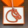 Handmade 187 Factory Paddock Cheval Charm Rose Sakura & Orange Swift Leather