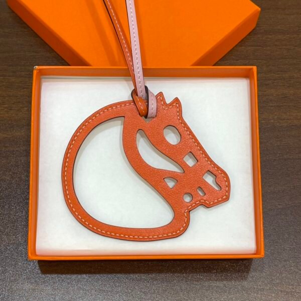 Handmade 187 Factory Paddock Cheval Charm Rose Sakura & Orange Swift Leather