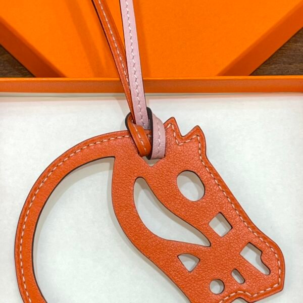 Handmade 187 Factory Paddock Cheval Charm Rose Sakura & Orange Swift Leather