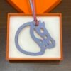 Hong Kong 187 Factory Paddock Cheval Charm Swift Leather Rose Lipstick & Lilac