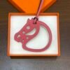 187 Factory Bag Charm Images Rose Lipstick & Rouge H Swift Leather Paddock Cheval Charm