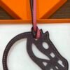 187 Factory Bag Charm Images Rose Lipstick & Rouge H Swift Leather Paddock Cheval Charm
