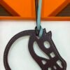 Full Handmade 187 Factory Paddock Cheval Charm Blue Atoll & Rouge H Swift Leather
