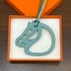 Taiwan 187 Factory Blue Atoll & Vert Bengale Swift Leather Paddock Cheval Charm