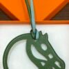 Taiwan 187 Factory Blue Atoll & Vert Bengale Swift Leather Paddock Cheval Charm