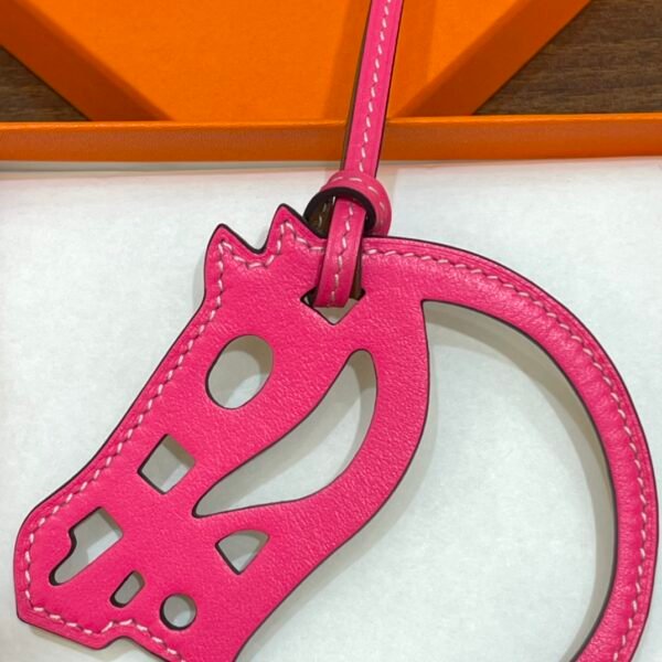 Full Handmade 187 Factory Paddock Cheval Charm Swift Leather Rose Shocking & Gold