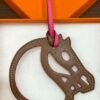 Full Handmade 187 Factory Paddock Cheval Charm Swift Leather Rose Shocking & Gold