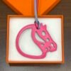 Russia Moscow 187 Factory Paddock Cheval Charm Rose Shocking & Lilac Swift Leather