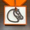 187 Factory Bag Charm Price Paddock Cheval Charm Swift Leather Orange & Etoupe