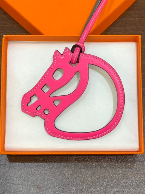 Full Handmade 187 Factory Paddock Cheval Charm Rose Shocking & Etoupe Swift Leather