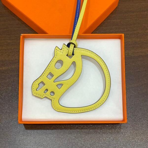 Korea Seoul 187 Factory Lime & Blue Electric Swift Leather Paddock Cheval Charm