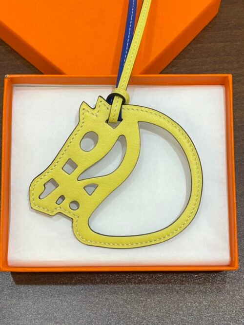 Korea Seoul 187 Factory Lime & Blue Electric Swift Leather Paddock Cheval Charm