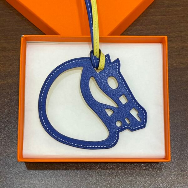 Korea Seoul 187 Factory Lime & Blue Electric Swift Leather Paddock Cheval Charm