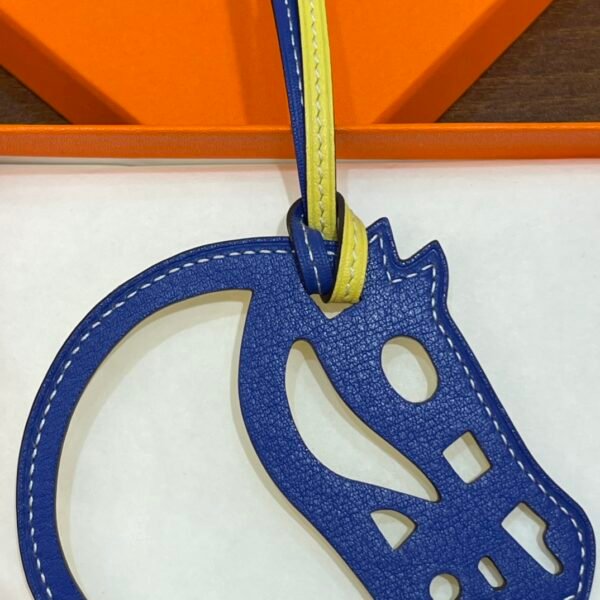 Korea Seoul 187 Factory Lime & Blue Electric Swift Leather Paddock Cheval Charm