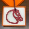 Full Handmade 187 Factory Paddock Cheval Charm Swift Leather Rouge H & Rouge Casaque