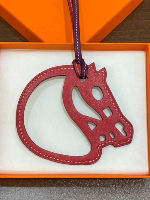 Full Handmade 187 Factory Paddock Cheval Charm Swift Leather Rouge H & Rouge Casaque