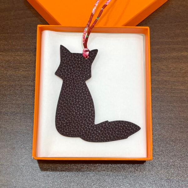 Hong Kong 187 Factory Fox Bag Charm Rose Confetti Epsom & Dark Coffee Togo Leather