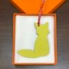 Full Handmade 187 Factory Fox Bag Charm Lime Epsom & Togo Rouge Casaque