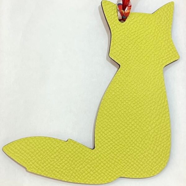 Full Handmade 187 Factory Fox Bag Charm Lime Epsom & Togo Rouge Casaque