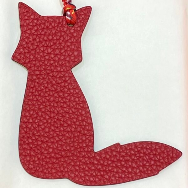Full Handmade 187 Factory Fox Bag Charm Lime Epsom & Togo Rouge Casaque