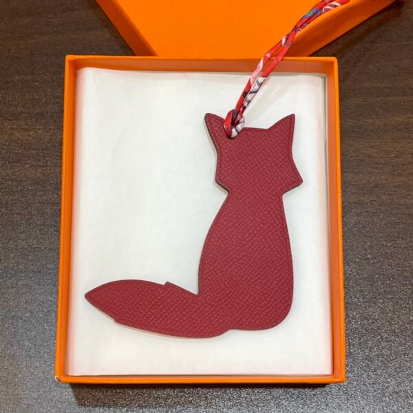 187 Factory Bag Charm Rouge Casaque Epsom & Togo Leather Orange Fox Charm