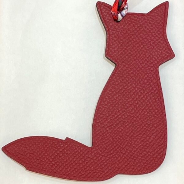 187 Factory Bag Charm Rouge Casaque Epsom & Togo Leather Orange Fox Charm