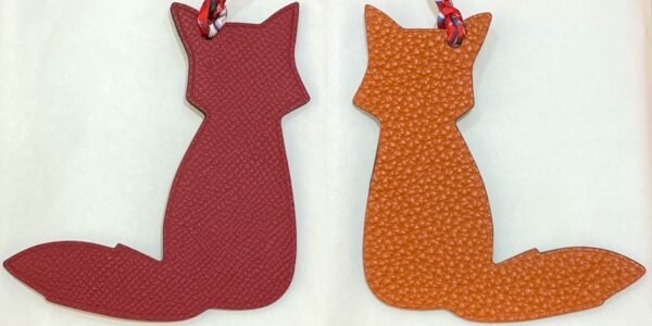 187 Factory Bag Charm Rouge Casaque Epsom & Togo Leather Orange Fox Charm