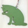 187 Factory Bag Charm Images Togo Gris Tourterelle & Epsom Vert Criquet Cat Charm