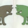 187 Factory Bag Charm Images Togo Gris Tourterelle & Epsom Vert Criquet Cat Charm
