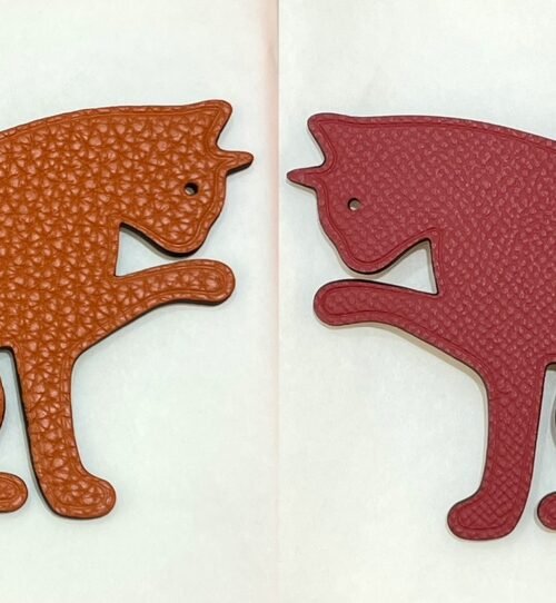 Full Handmade 187 Factory Cat Charm Feu Orange Togo / Rouge Casaque Epsom Leather