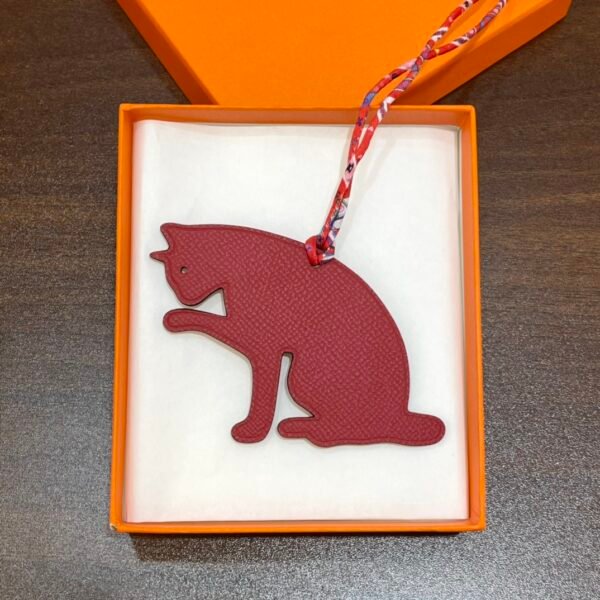 Full Handmade 187 Factory Cat Charm Feu Orange Togo / Rouge Casaque Epsom Leather