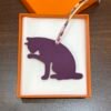 UK London 187 Factory Cat Bag Charm Togo Rose Sakura / Epsom Violet