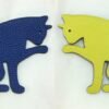 187 Factory Cat Charm Images Blue Electric Togo & Lime Epsom Leather