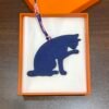 187 Factory Cat Charm Images Blue Electric Togo & Lime Epsom Leather