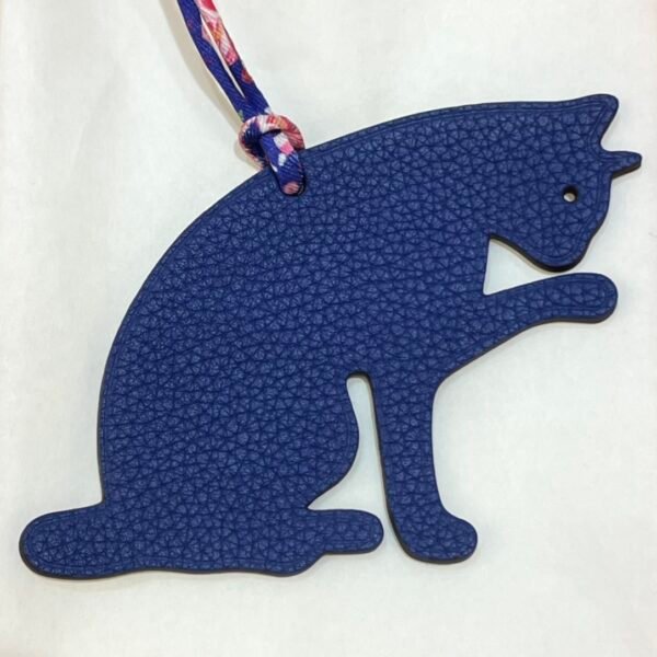 187 Factory Cat Charm Images Blue Electric Togo & Lime Epsom Leather