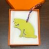 187 Factory Cat Charm Images Blue Electric Togo & Lime Epsom Leather