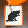 187 Factory Bag Charm Price Cat Charm Noir Togo / Rouge Casaque Epsom