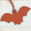 187 Factory Bat Charm Orange Togo & Blue Atoll Epsom Leather Bag Charm