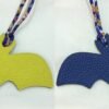 187 Factory Bat Charm Images Lime Epsom Leather / Blue Electric Togo Leather