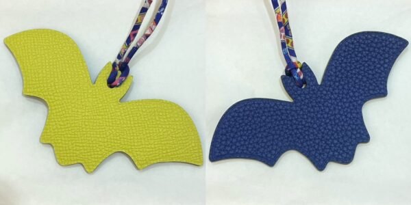 187 Factory Bat Charm Images Lime Epsom Leather / Blue Electric Togo Leather