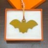 Full Handmade 187 Factory Epsom Leather Jaune D’or / Togo Blue Lin Bat Charm