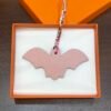 UK London 187 Factory Rose Purple Epsom / Rose Sakura Togo Leather Bat Bag Charm