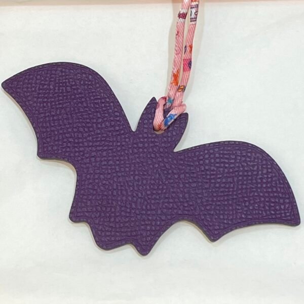 187 Factory Bag Charm Price Epsom Violet / Togo Rose Sakura Bat Charm