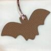 Taiwan 187 Factory Violet Epsom Leather / Gold Togo Leather Bat Charm