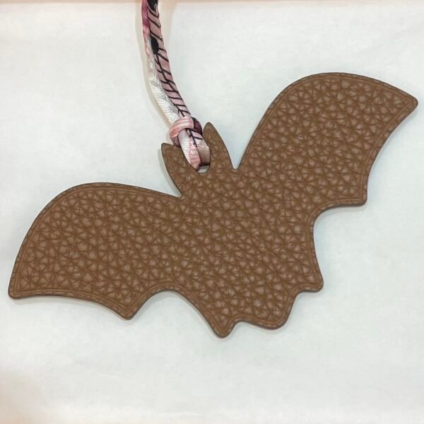 Taiwan 187 Factory Violet Epsom Leather / Gold Togo Leather Bat Charm