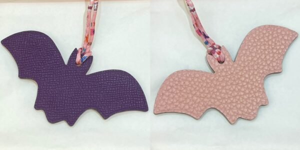 187 Factory Bag Charm Price Epsom Violet / Togo Rose Sakura Bat Charm